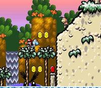 une photo d'Ã©cran de Super Mario World 2 - Yoshi s Island sur Nintendo Super Nes